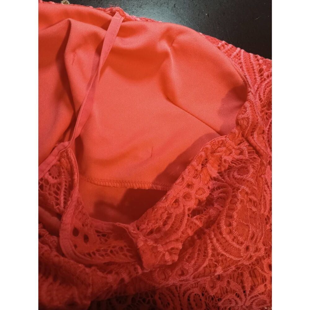 Bisou Bisou Dress Ladies 4 Coral Sleeveless Maxi Lace‎ - Picture 6 of 9